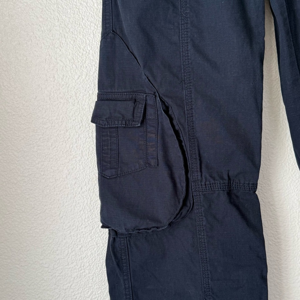 Brandy Melville Kim Cargo Pants Navy Blue Ripstop - Size Small EUC - Picture 4 of 16